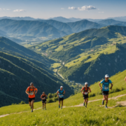 PistoiAbetone Ultramarathon event with runners in a scenic mountainous landscape