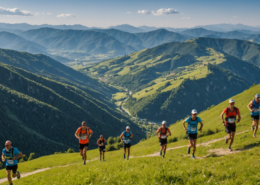 PistoiAbetone Ultramarathon event with runners in a scenic mountainous landscape
