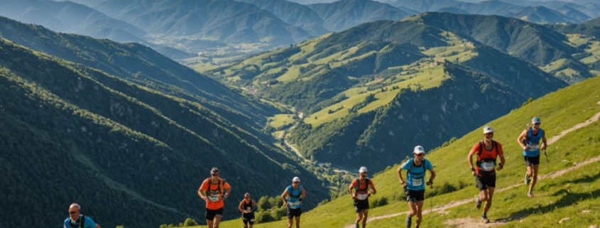 PistoiAbetone Ultramarathon event with runners in a scenic mountainous landscape