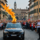 Olympic Flame crossing through Emilia, Italy, celebration of the upcoming 2026 Winter Olympics