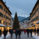 Christmas in Pian degli Ontani, Italy, showcasing festive decorations, snow-covered landscapes, and families enjoying ho