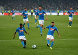 A football match between Napoli and Sassuolo, with players in action on the field.