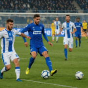 A football match between Empoli and Modena, showcasing players in action on the field.