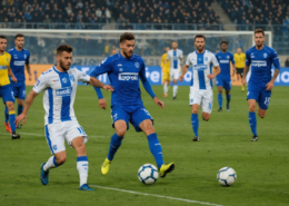A football match between Empoli and Modena, showcasing players in action on the field.